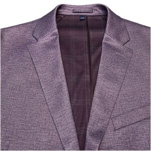 Jos A Bank Traveler Blazer Sport Coat 44R Tailored Fit Unstructured Purple Wine